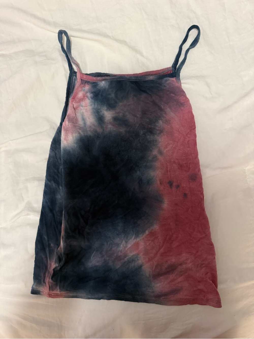 Love Culture Navy and Pink Tie-Dye Spaghetti Strap Camisole